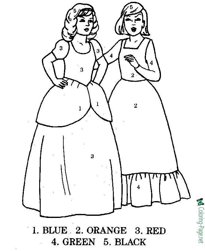 Two Girls Color by Number Worksheet