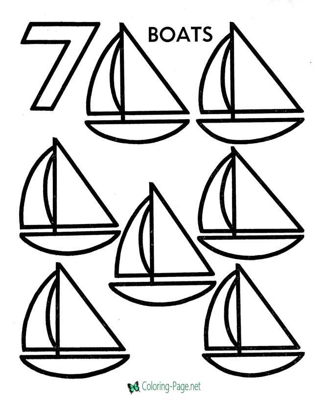 Printable Counting Worksheets 7 Sailboats