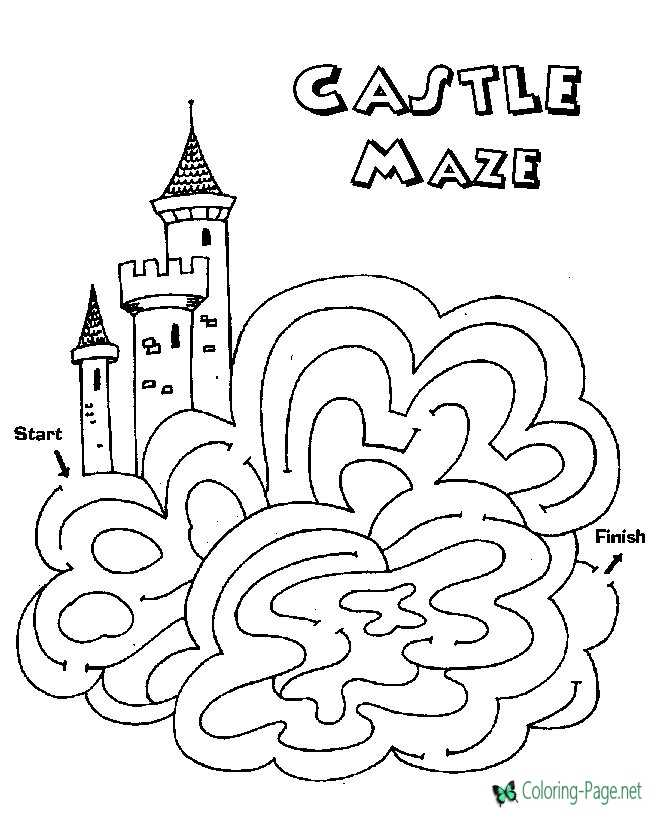 Castle Kids Printable Mazes