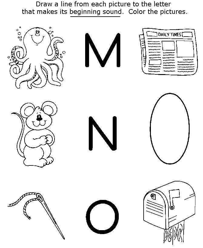 MNO Preschool Worksheets