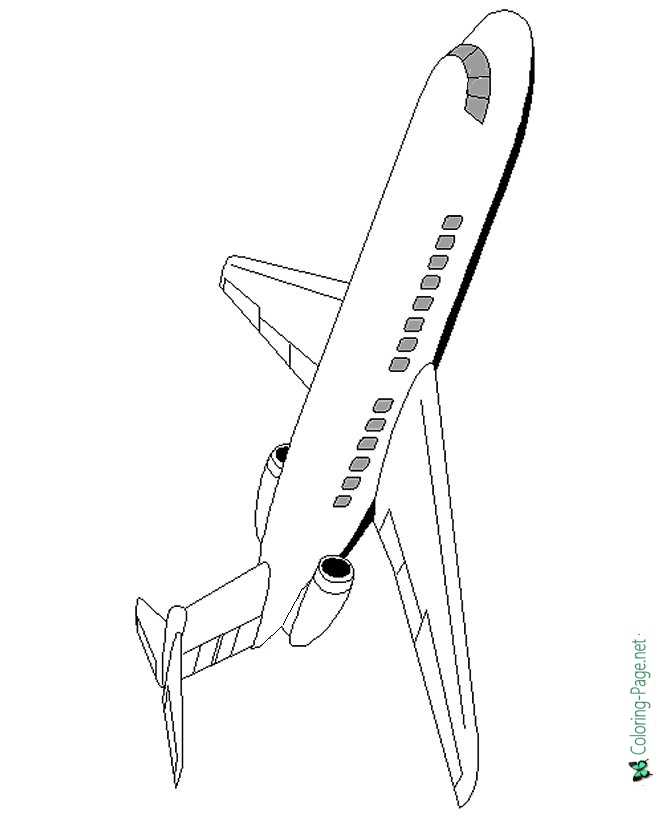 Jet Airliner Airplane Coloring Page