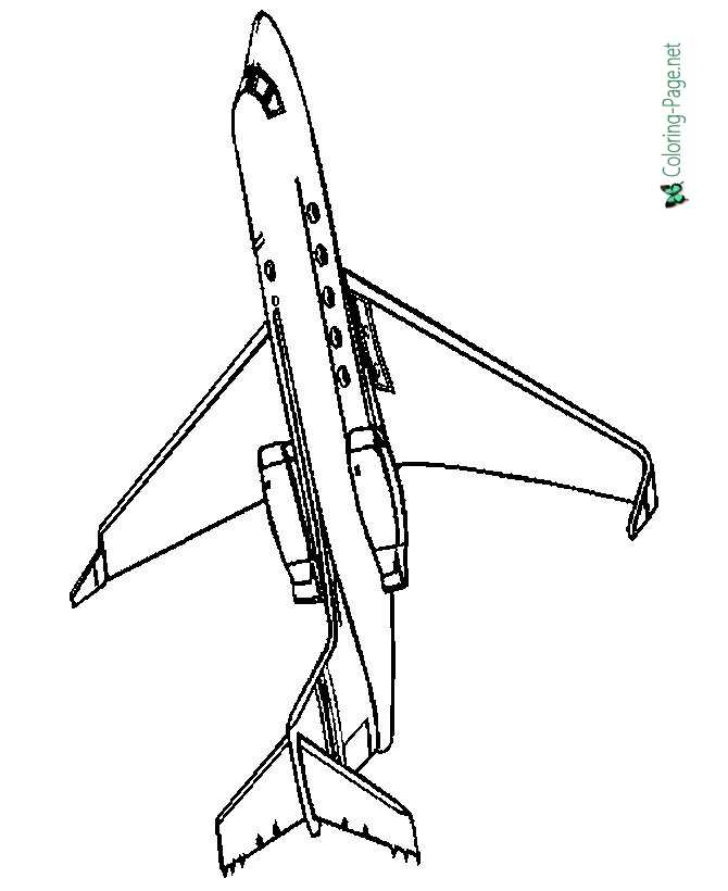 Free printable small prop airplane coloring pages