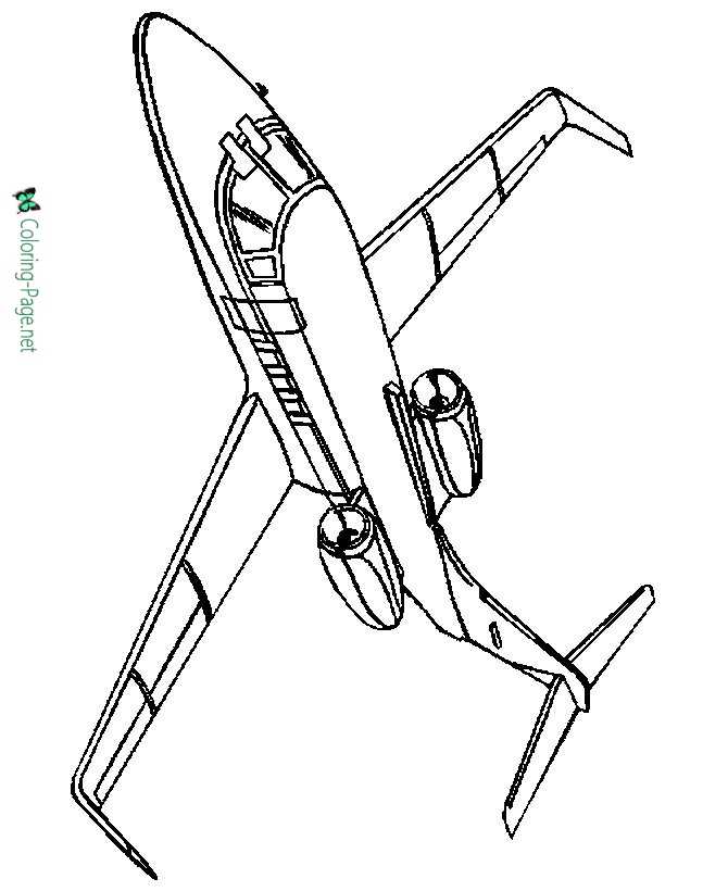 Business Jet Airplane Coloring Page 012