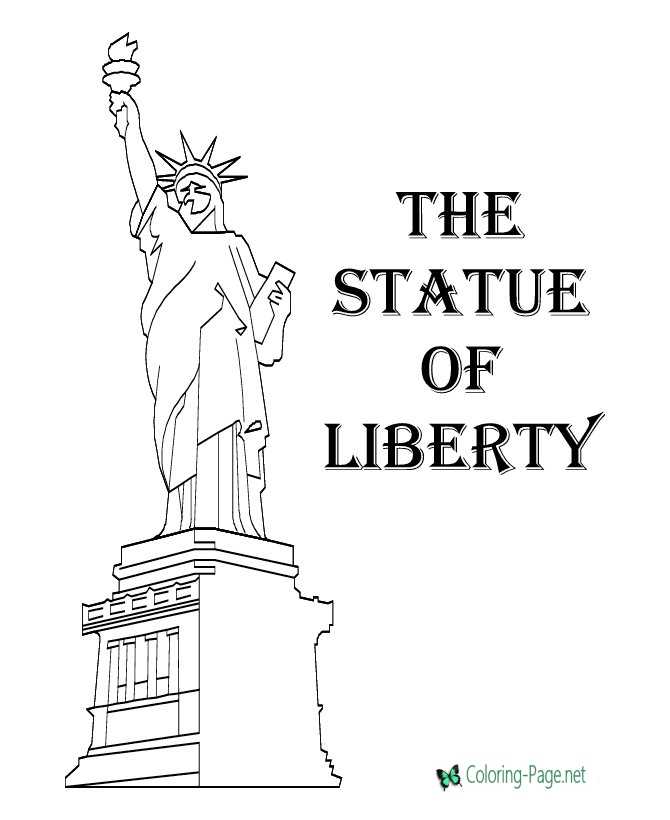 Lady Liberty 4th of July Coloring Pages