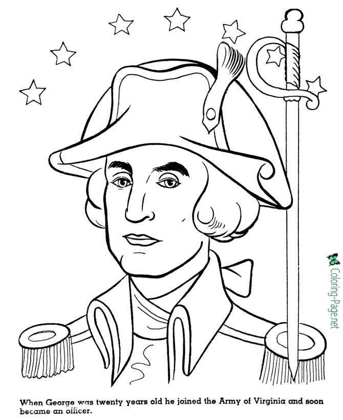 George Washington American History Coloring Page