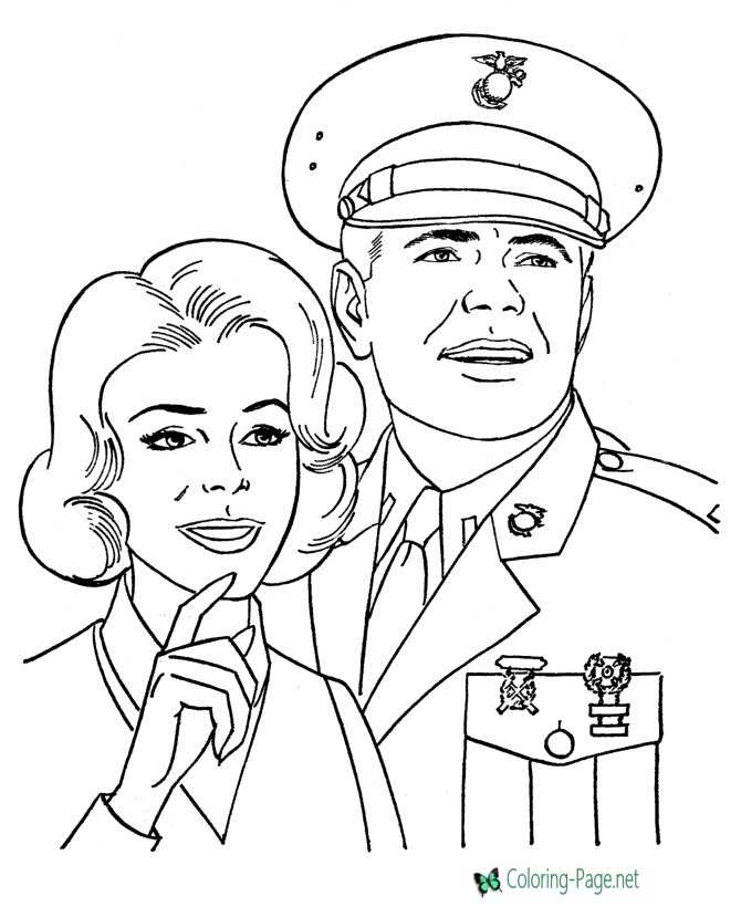 Printable Armed Forces Free Coloring Page