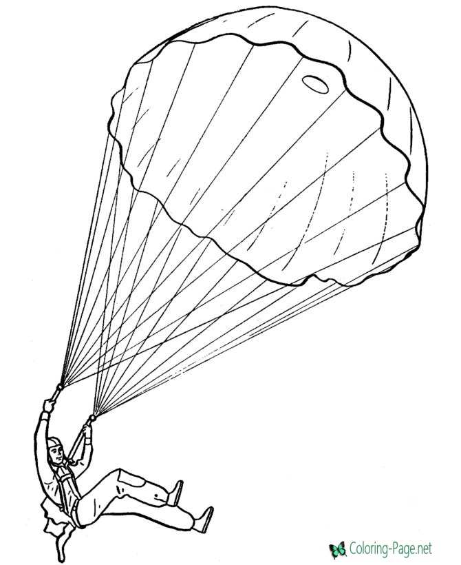 Paratrooper Free Armed Forces Coloring Pages