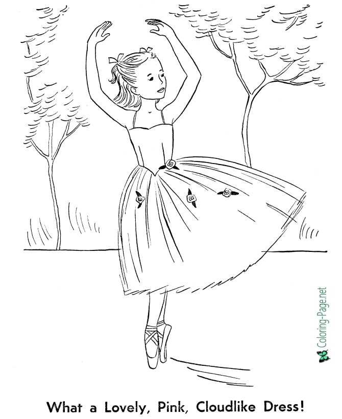 printable free ballet coloring page