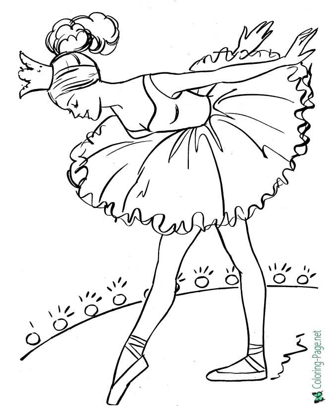 printable ballerina ballet coloring page