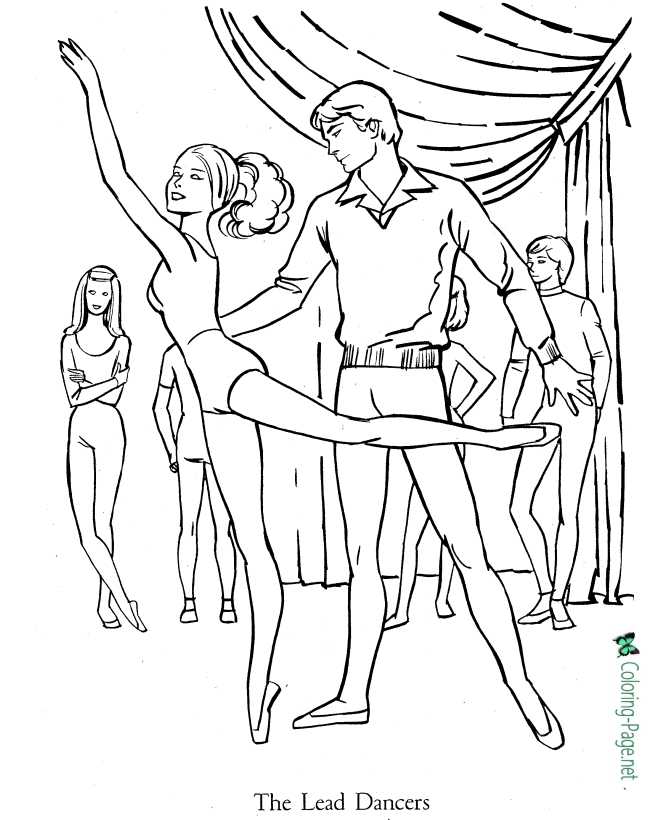 printable free ballet coloring page