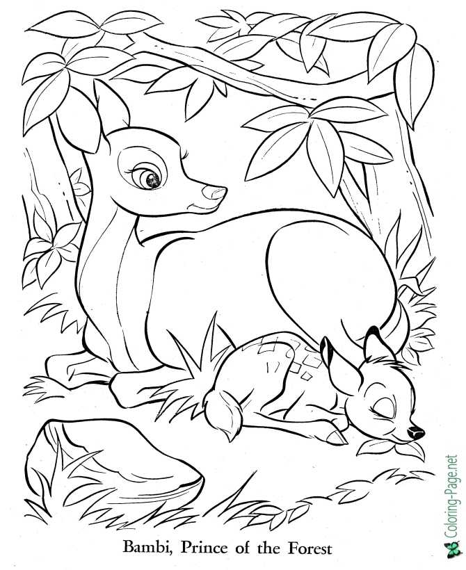 printable bambi coloring page - Prince of the Forest