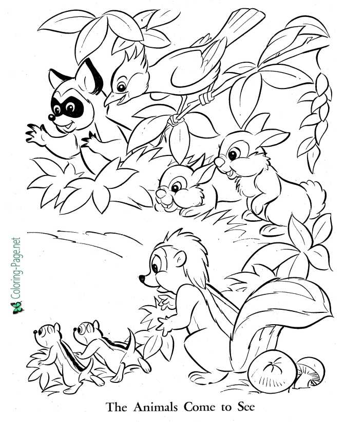 free animals bambi coloring page