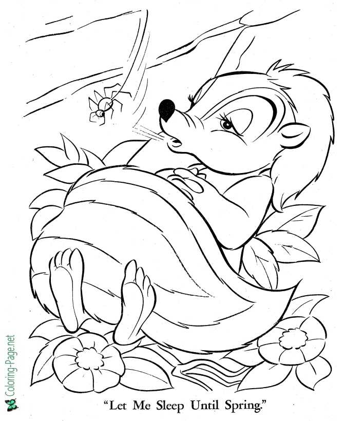 printable spring bambi coloring page
