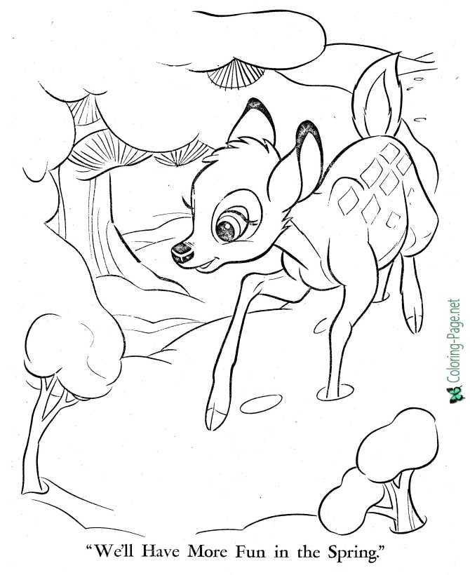 printable bambi coloring page