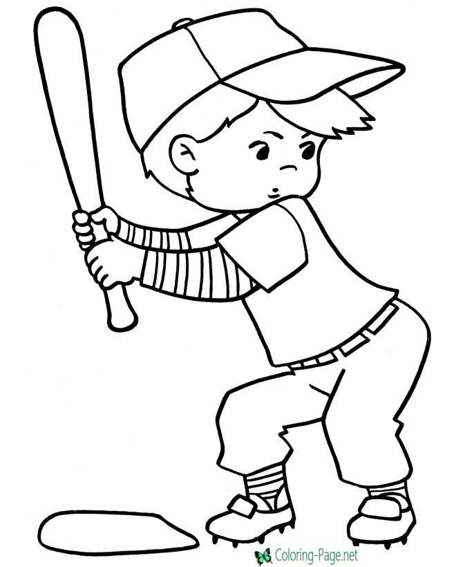 baseball coloring page