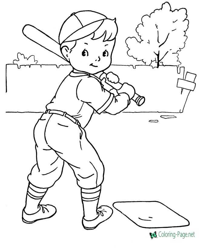 Printable Baseball Coloring Pages