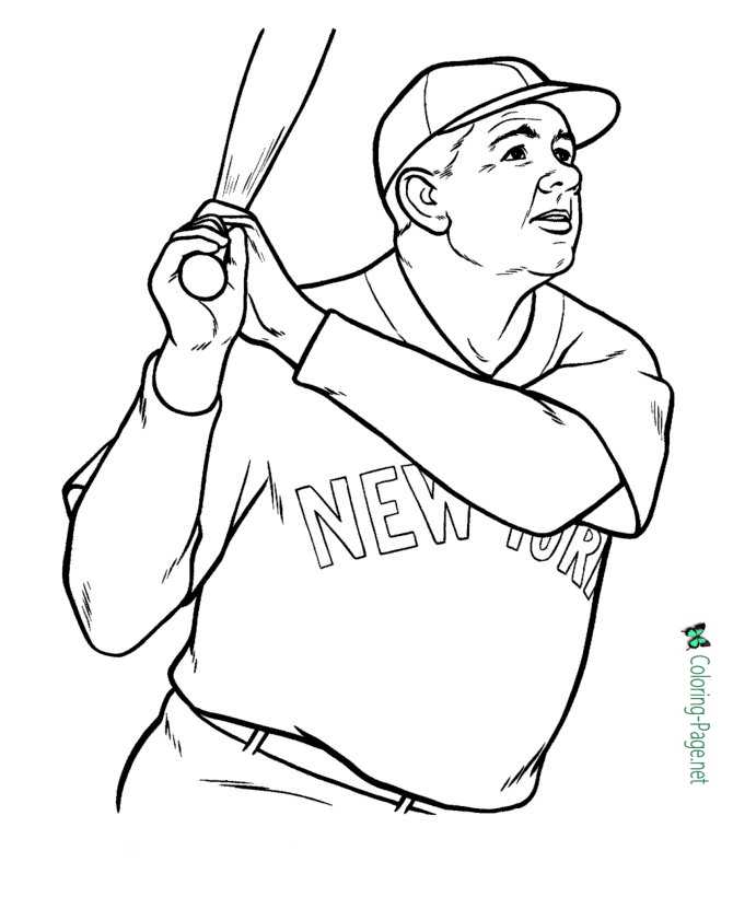 Babe Ruth Coloring Page