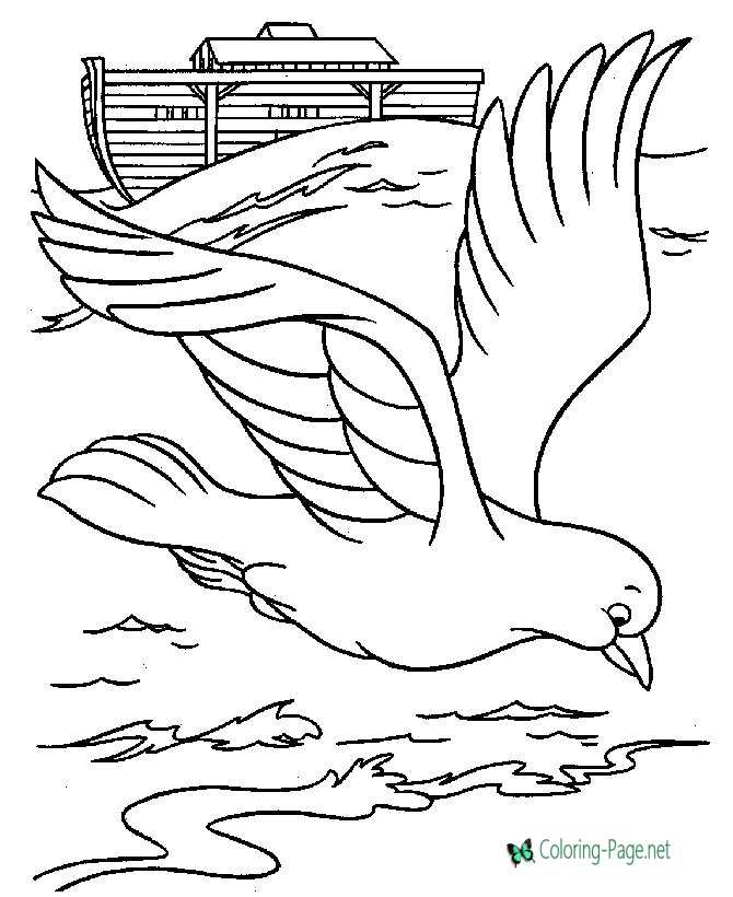 Noahs Ark and dove Coloring Pages