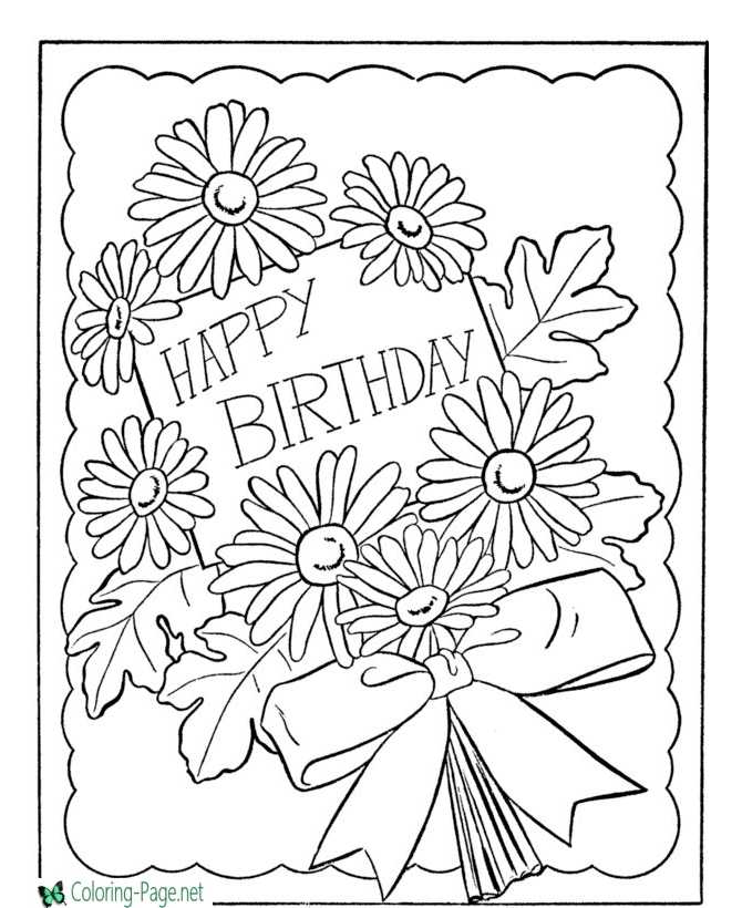 Birthday Card Coloring Pages
