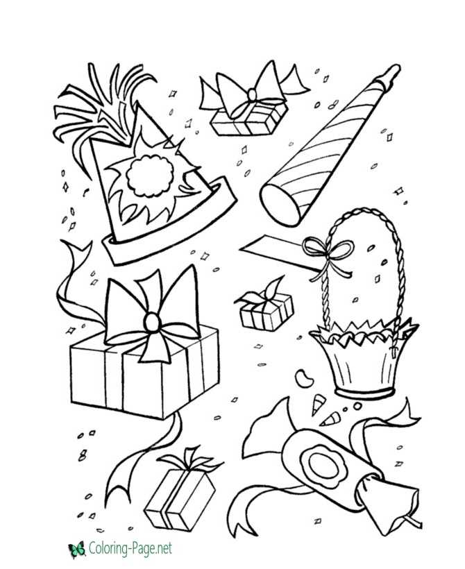 Birthday party Free coloring pages