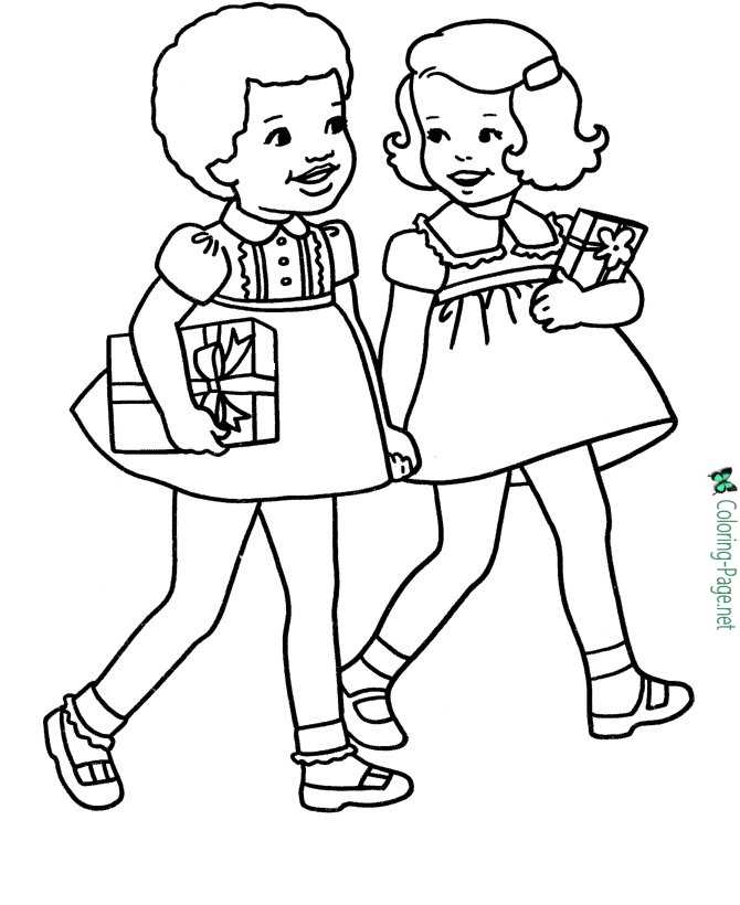 Girls Birthday Coloring Pages