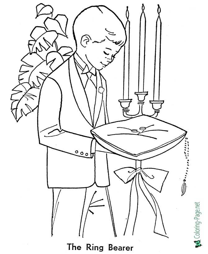 printable wedding bride coloring page - The Ring Bearer