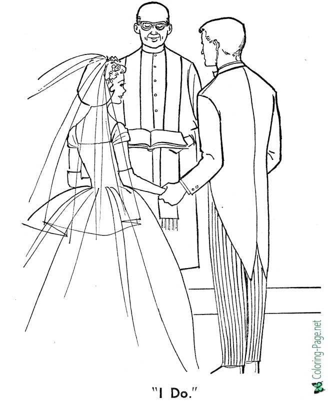 printable wedding bride coloring page