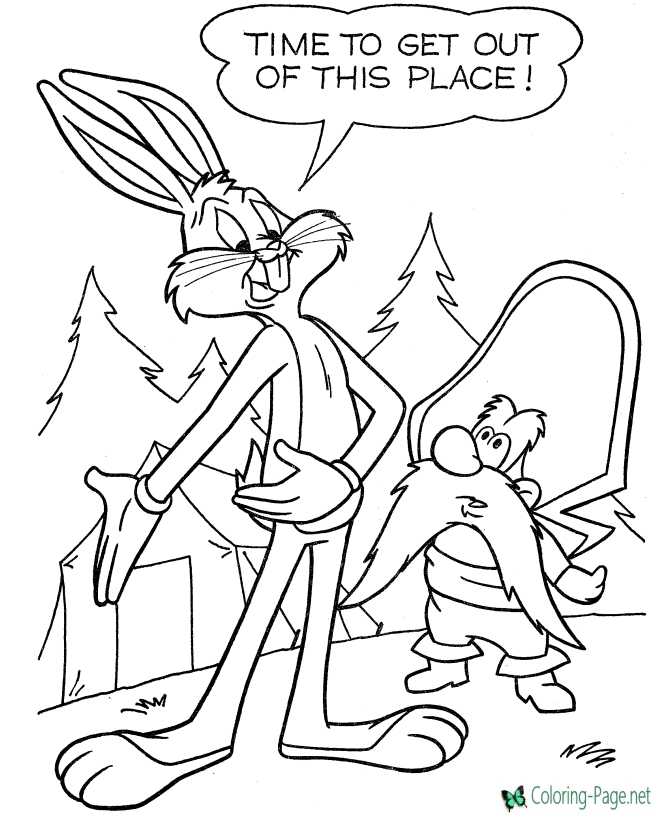 printable bugs bunny coloring page with Yosemite Sam