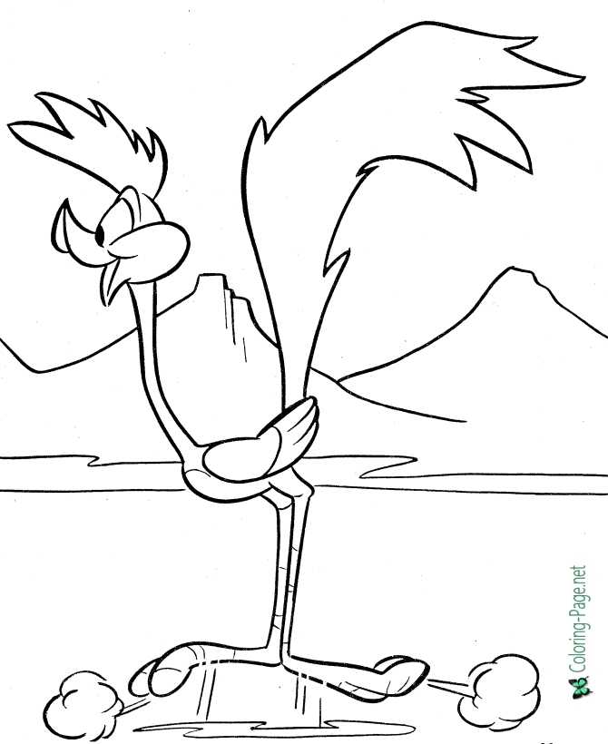 printable bugs bunny road runner coloring page