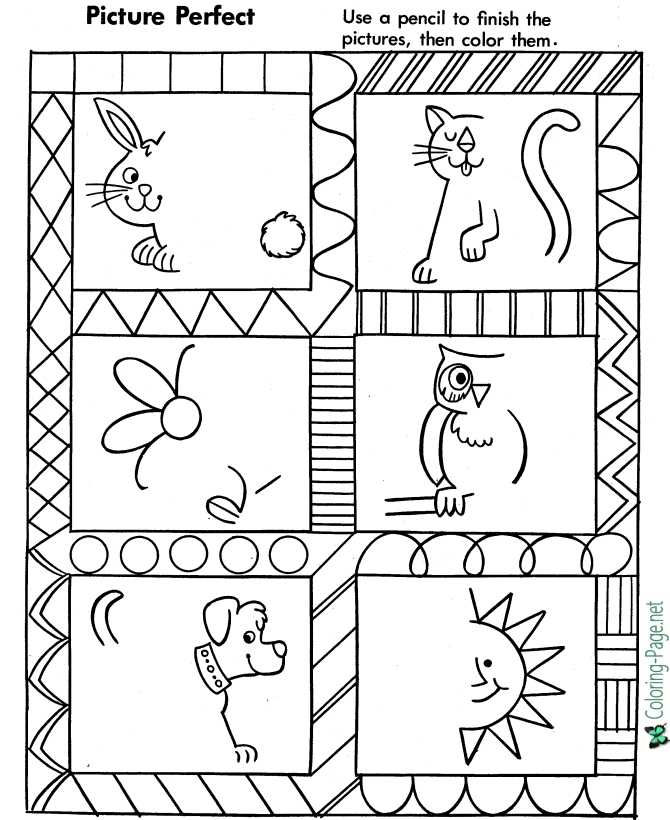 printable Finish the picture coloring page