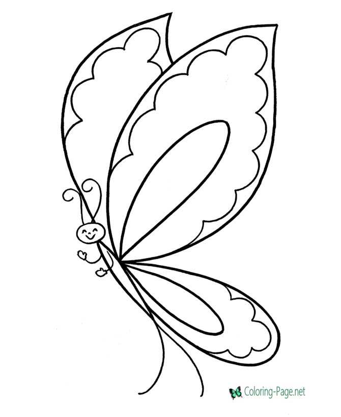 kids butterfly coloring page