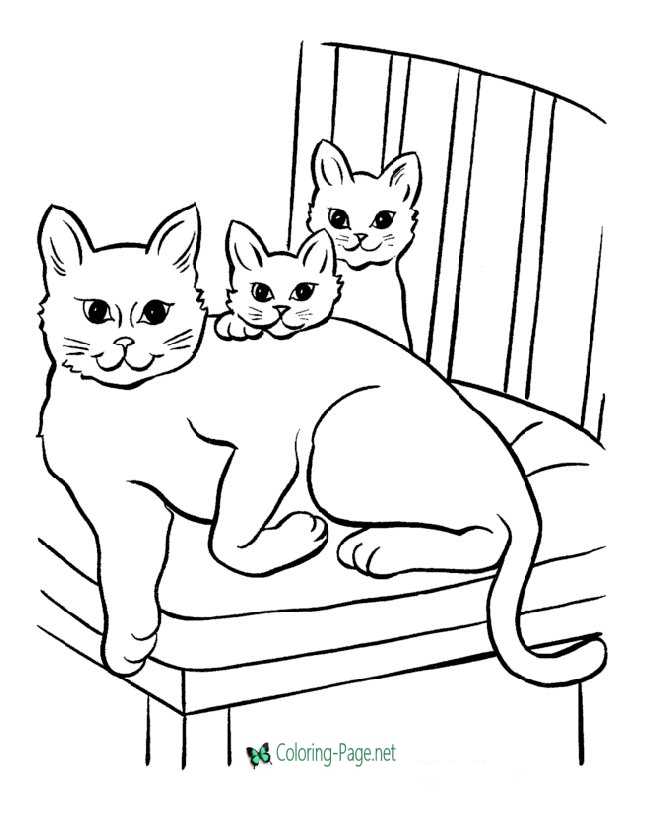 kids cat coloring pages