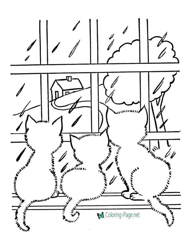 cats to color and print