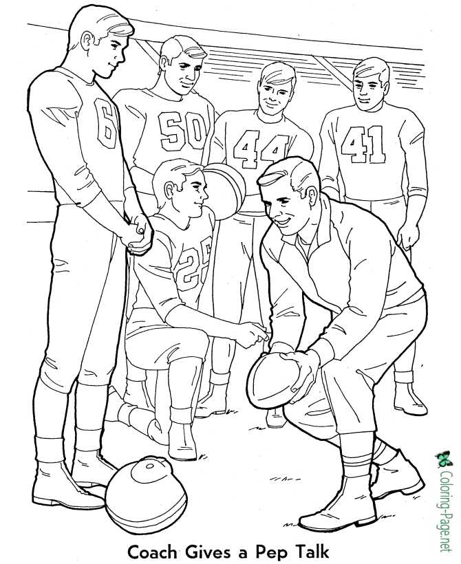 Coach Gives Pep Talk coloring page