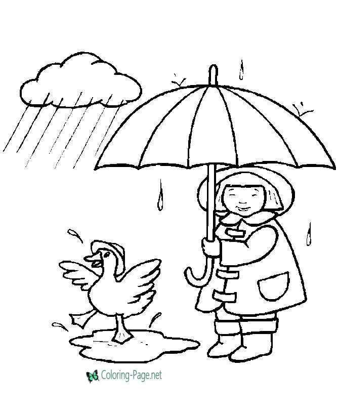 Children Coloring Pages Girl and Duck