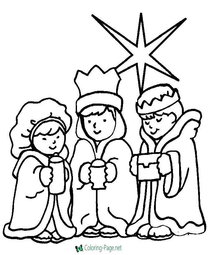 We Three Kings Christian Coloring Pages