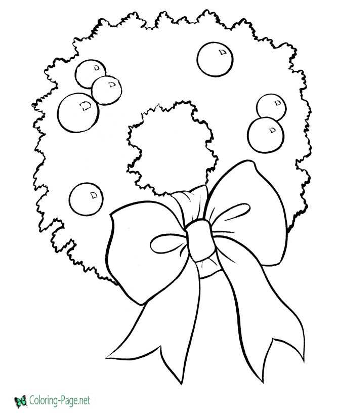Christmas Wreath Christmas Coloring Pages
