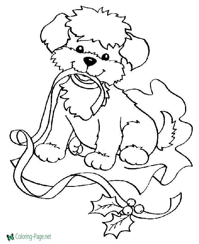 Puppy for Christmas Coloring Pages
