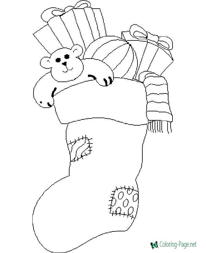 Full Stocking Christmas coloring page