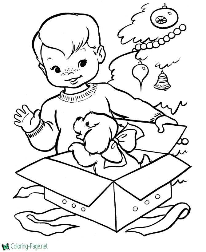 christmas gift coloring page