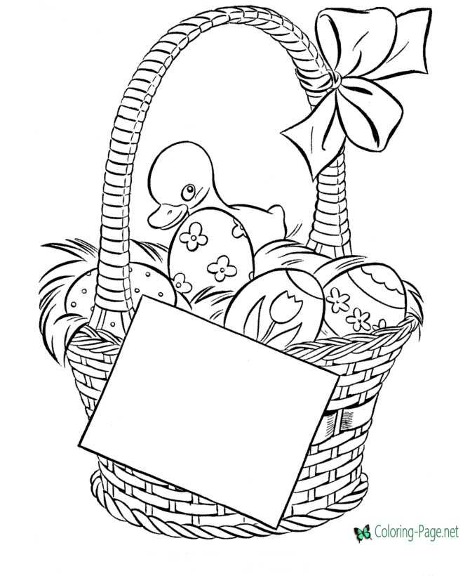 Easter Basket Coloring Pages Invitation