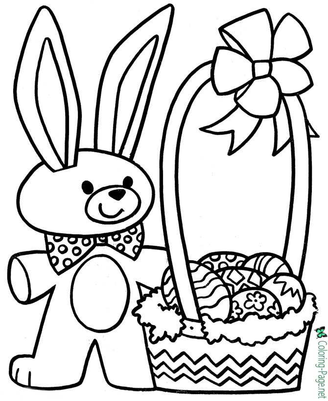 Easter Basket Coloring Pages Easter Bunny