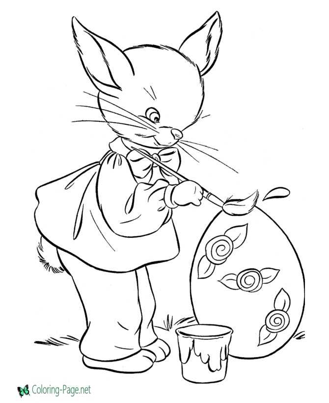 Girl Easter Bunny Coloring Page