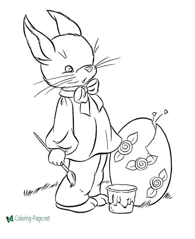 Girl Easter Bunny Coloring Page Easter Egg