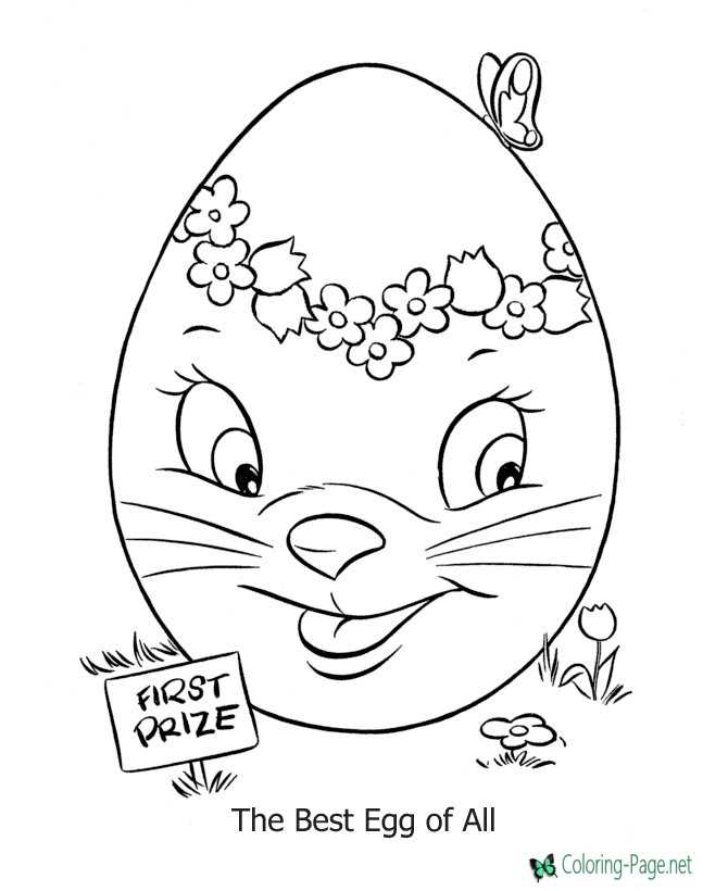 First Prize Easter Egg Coloring Pages