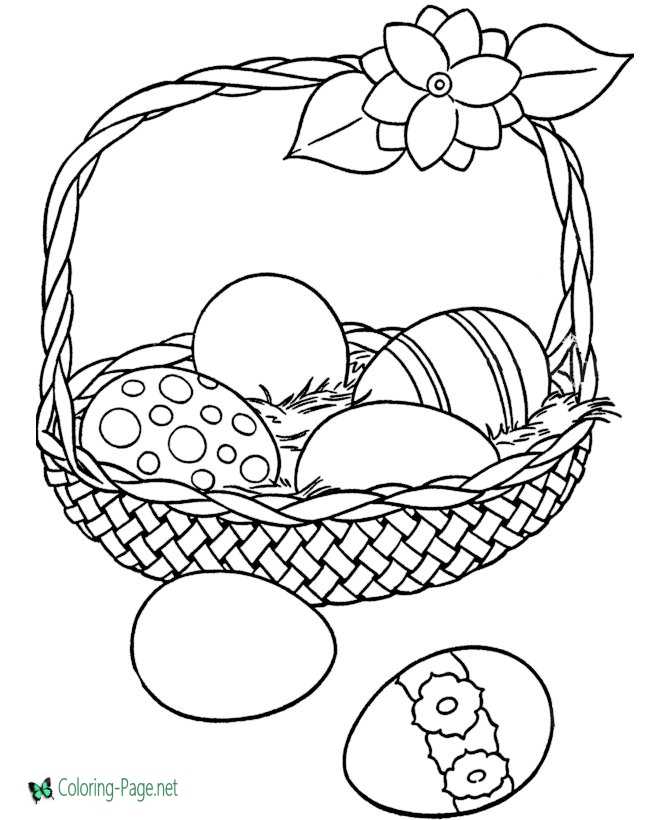 Basket of Easter Egg Coloring Pages