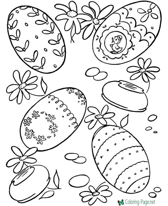 Many Easter Egg Coloring Pages to Color