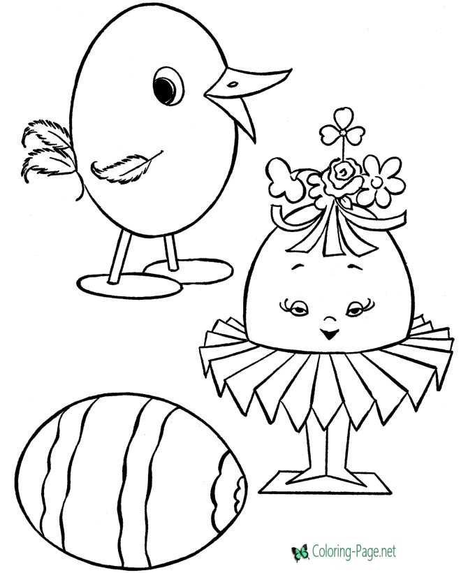 Girl Easter Egg Coloring Pages