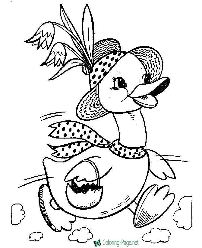 Easter Coloring Pages Duck