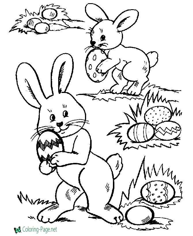 Easter Coloring Pages Hiding Easter Eggs